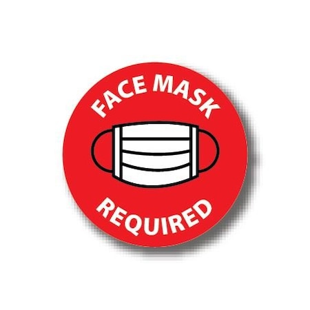 Ergomat 30in CIRCLE SIGNS Face Mask Required DSV-SIGN 900 #6190 -UEN